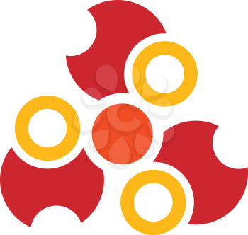Royalty Free Clipart Image of a Red, Gold and Orange Design