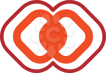 Royalty Free Clipart Image of an Orange and Rust Design