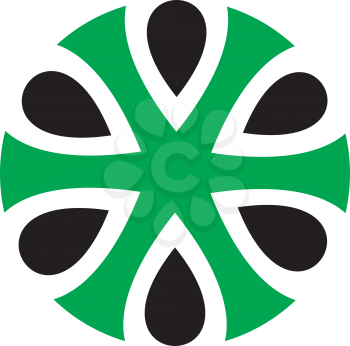 Royalty Free Clipart Image of a Green and Black Design
