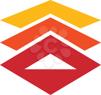 Royalty Free Clipart Image of a Red, Orange and Yellow Design