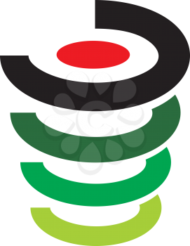 Royalty Free Clipart Image of a Black, Red and Green Design