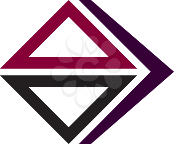 Royalty Free Clipart Image of a Black and Maroon Design With Triangles