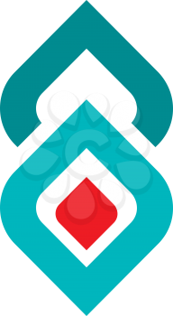 Royalty Free Clipart Image of a Turquoise and Red Design
