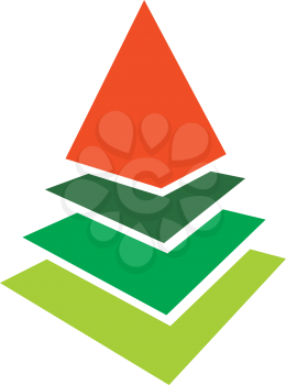 Royalty Free Clipart Image of an Orange and Green Design