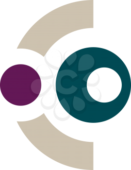 Royalty Free Clipart Image of a Green, Purple and Grey Design
