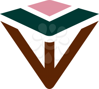 Royalty Free Clipart Image of a Brown, Green, and Pink Design