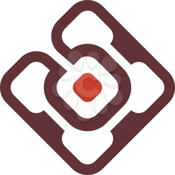 Royalty Free Clipart Image of a Brown and Red Design
