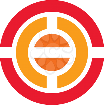 Royalty Free Clipart Image of an Orange and Red Circle