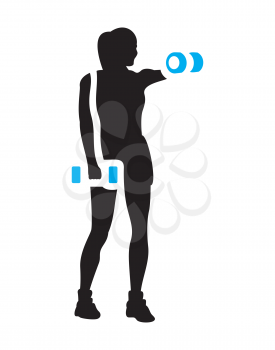 Royalty Free Clipart Image of a Woman Lifting Weights