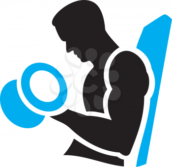 Royalty Free Clipart Image of a Man With Weights