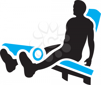 Royalty Free Clipart Image of a Man Exercising His Legs
