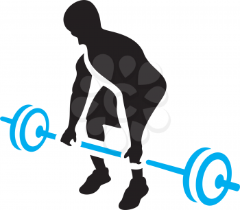 Royalty Free Clipart Image of a Man Lifting Weights