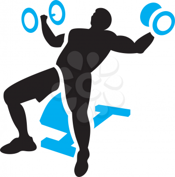 Royalty Free Clipart Image of a Man Exercising