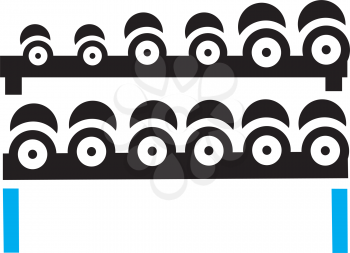 Royalty Free Clipart Image of a Weights in a Stand