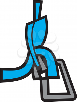 Royalty Free Clipart Image of a Person Doing Step Aerobics