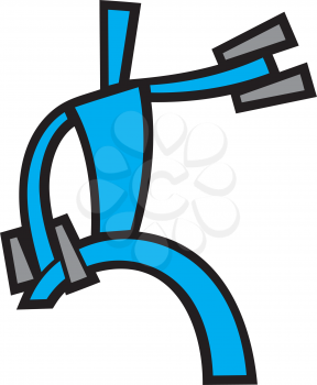 Royalty Free Clipart Image of a Guy With Dumbbells