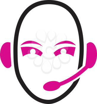 Royalty Free Clipart Image of a Head With a Headset