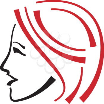 Royalty Free Clipart Image of a Woman's Face in Profile