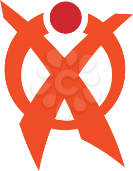 Royalty Free Clipart Image of an Orange and Red Design