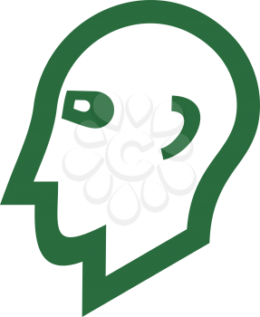 Royalty Free Clipart Image of a Green Profile
