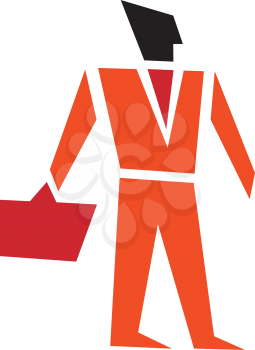 Royalty Free Clipart Image of a Person With a Briefcase