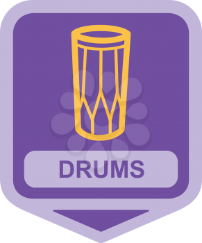 Royalty Free Clipart Image of a Drum Icon