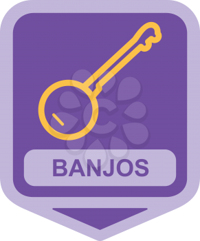 Royalty Free Clipart Image of a Banjos Icon