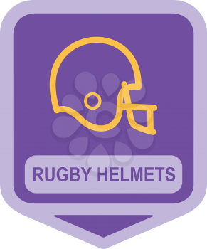 Royalty Free Clipart Image of a Rugby Helmet