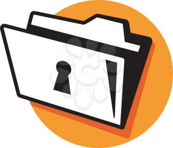 Royalty Free Clipart Image of a File Folder With a Lock
