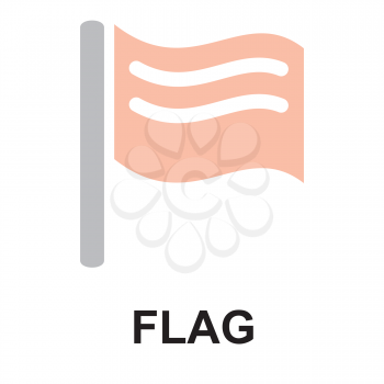 Royalty Free Clipart Image of a Flag Button