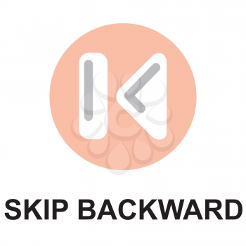 Royalty Free Clipart Image of a Skip Backward Button