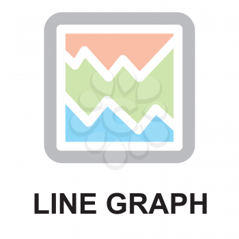 Royalty Free Clipart Image of a Line Graph Button