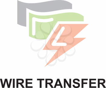 Royalty Free Clipart Image of a Wire Transfer