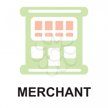 Royalty Free Clipart Image of a Merchant Button