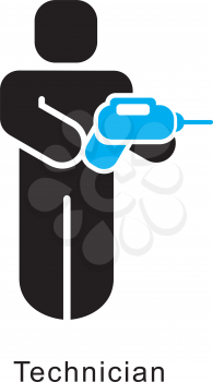 Royalty Free Clipart Image of a Technician