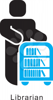 Royalty Free Clipart Image of a Librarian