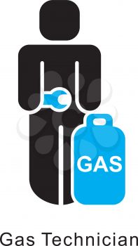 Royalty Free Clipart Image of a Gas Technician