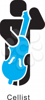 Royalty Free Clipart Image of a Cellist
