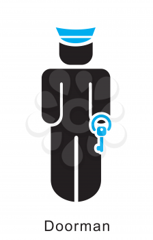 Royalty Free Clipart Image of a Doorman