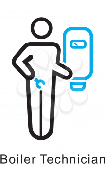 Royalty Free Clipart Image of a Boiler Technician