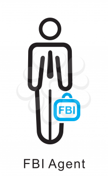 Royalty Free Clipart Image of an FBI Agent