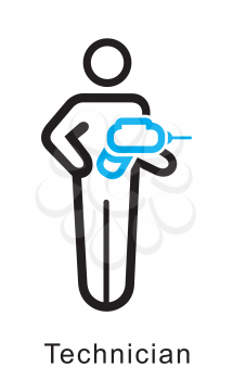 Royalty Free Clipart Image of a Technician