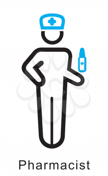 Royalty Free Clipart Image of a Pharmacist