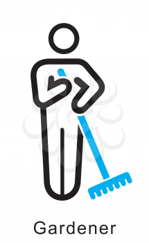Royalty Free Clipart Image of a Gardener