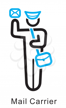 Royalty Free Clipart Image of a Mail Carrier