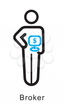 Royalty Free Clipart Image of a Broker