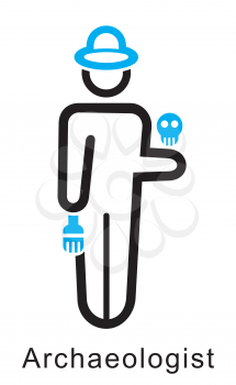 Royalty Free Clipart Image of an Archaeologist
