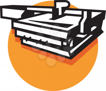 Royalty Free Clipart Image of a Cutting Machine