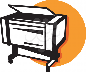 Royalty Free Clipart Image of a Laser Cutter