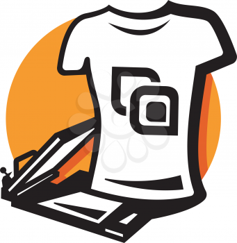 Royalty Free Clipart Image of a Heat Pressed T-Shirt